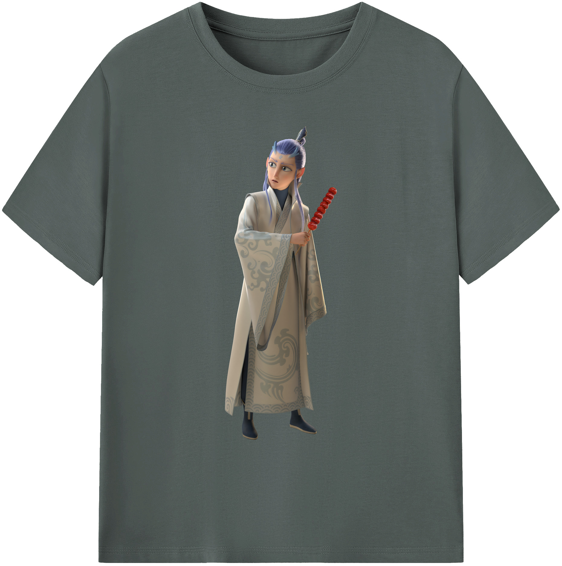 （画像用） Ne Zha 2 ナタ 魔童の大暴れ 綿100％ メンズ半袖Tシャツ｜肌触りやわらか＆通気性